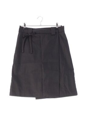 Prada Wrap Skirt Triangle Logo Ribbon Black 38